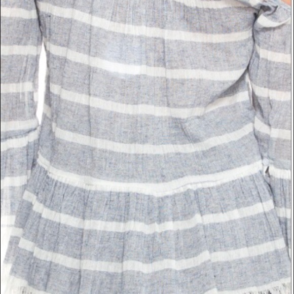 Blue Frayed Gauze Top - Picture 2 of 5